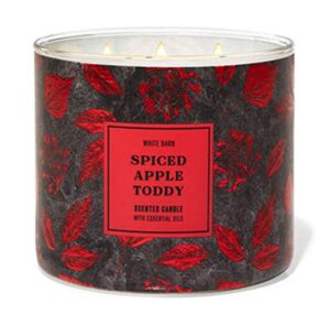 white barn bath & body works spiced apple toddy 2020 edition 3-wick scented candle with essential oils 14.5 oz 411 g