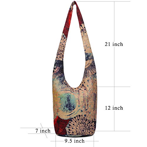 Women Hand Fashion canvas Hippie Crossbody Bags Bohemian Animal Prints Hobo Bags (Purple)