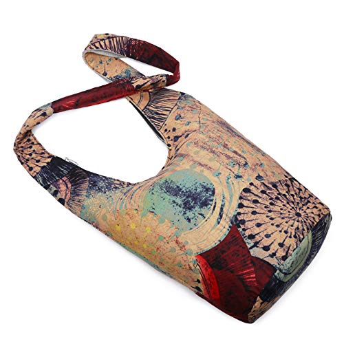 Women Hand Fashion canvas Hippie Crossbody Bags Bohemian Animal Prints Hobo Bags (Purple)