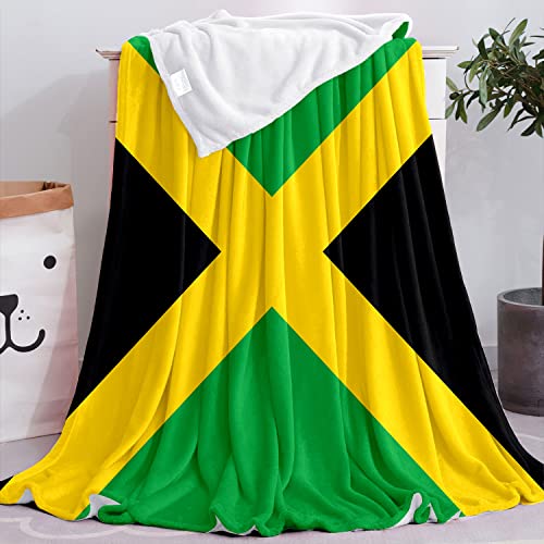 Jamaica Flag Jamaican Blanket Flannel Throw Blanket for Couch,Super Soft Cozy Warm Blanket Lightweight Throws for Bed Living Room, Gifts for Women Birthday Christmas 60"x50"