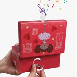 FALUOS Musical Jewelry Box with Spinning Cute Princess Music Box Jewel Storage Case Best Gift Toys for Girls