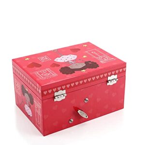 FALUOS Musical Jewelry Box with Spinning Cute Princess Music Box Jewel Storage Case Best Gift Toys for Girls