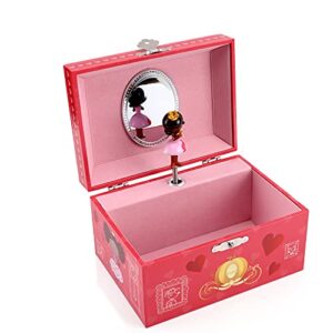 FALUOS Musical Jewelry Box with Spinning Cute Princess Music Box Jewel Storage Case Best Gift Toys for Girls