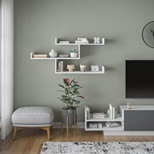 ada home decor wilton modern white wall shelf 26” h x 47” w x 9” d/wall storage/shelving unit