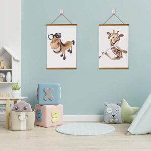 WITCOLOR Magnetic Poster Hanger Frame, Teak Magnet Poster Frame 12x16 12x18 12x24 for Kids Paintings, Photos, Maps, Scrolls, Picture, Canvas Works and Art Prints