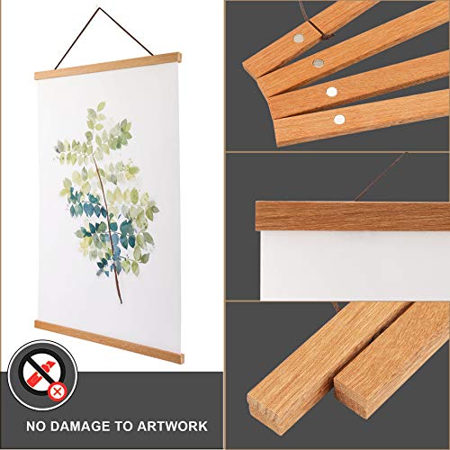 WITCOLOR Magnetic Poster Hanger Frame, Teak Magnet Poster Frame 12x16 12x18 12x24 for Kids Paintings, Photos, Maps, Scrolls, Picture, Canvas Works and Art Prints