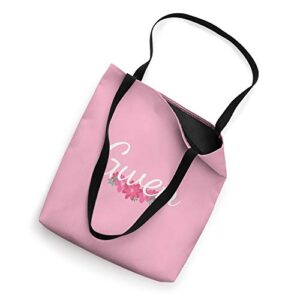 Custom Gwen Gift Personalized Name Flowers Floral Pink Tote Bag