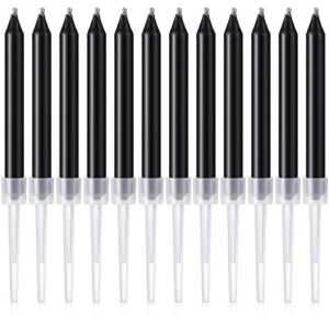 Birthday Cake Candles 24 Pieces Party Candles Suit for Most Occasions (Black,0.5 x 5.5cm)