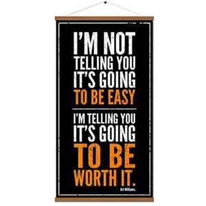 nofiche arthur williams inspirational print quote poster motivational positive wall art office classroom living room decor (with frame 16×30 inch) 11