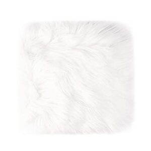 small product photo background & luxury photo props, 12 inches small square faux fur sheepskin cushion fluffy plush area rug, great for tabletop photography, jewelry, nail art, home decor (white)