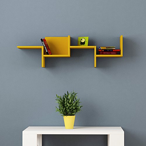 Ada Home Decor Watson Modern Mustard Wall Shelf 14'' H x 45.5'' W x 8.5'' D/Wall Storage/Shelving Unit