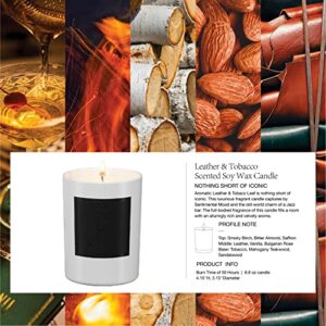 ESNA HOME Leblanc Leather & Tobac Premium Aromatherapy Scented Candles | Mom Will Love | All Natural Essential Oils Soy Candles | 8.8oz 50 Hours Long Burning | Premium Votive Candle Mother’s Day