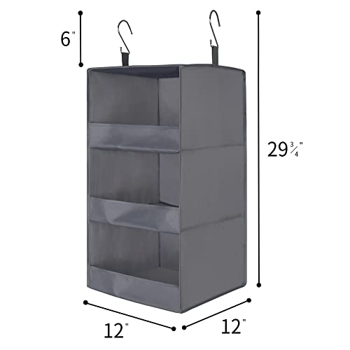 GRANNY SAYS Bundle of 3-Pack Trapezoid Storage Bins & 1-Pack Ash Gray Hanging Organizer
