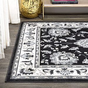 JONATHAN Y MDP505D-8 Cherie French Cottage 8 ft. x 10 ft. Area Rug, Vintage, Bohemian, Transitional, Traditional, Office, Living Room, Family Room, Dining Room, Bedroom, Black/Cream