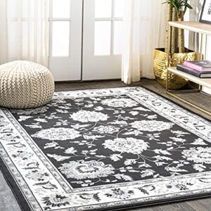 JONATHAN Y MDP505D-8 Cherie French Cottage 8 ft. x 10 ft. Area Rug, Vintage, Bohemian, Transitional, Traditional, Office, Living Room, Family Room, Dining Room, Bedroom, Black/Cream