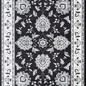 JONATHAN Y MDP505D-8 Cherie French Cottage 8 ft. x 10 ft. Area Rug, Vintage, Bohemian, Transitional, Traditional, Office, Living Room, Family Room, Dining Room, Bedroom, Black/Cream