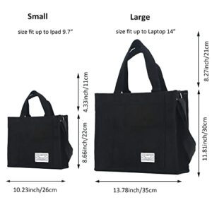 UERRUAM Tote Bag Women Aesthetic Corduroy Bags Cross body Bag Purse for Women Mini Travel Bags Handbags Everyday Bag Square