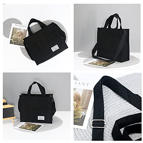 UERRUAM Tote Bag Women Aesthetic Corduroy Bags Cross body Bag Purse for Women Mini Travel Bags Handbags Everyday Bag Square