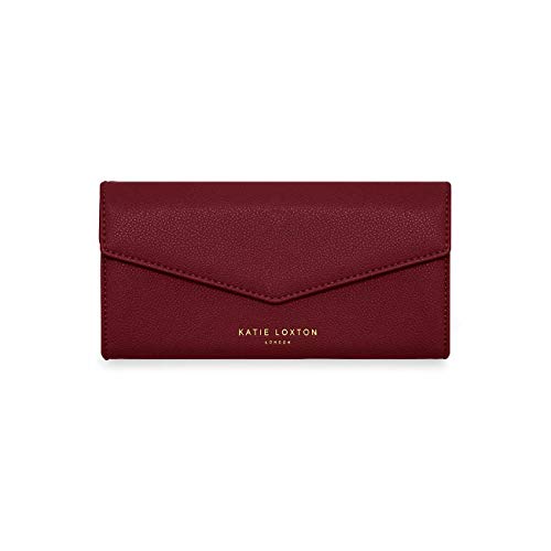 KATIE LOXTON Esme Womens Vegan Leather Envelope Clutch Wallet (Burgundy)