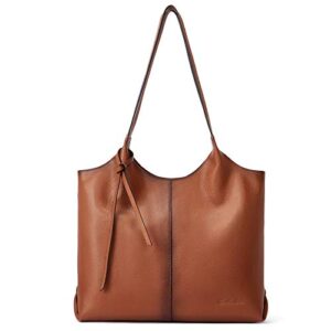 bostanten women handbags designer shoulder tote bag soft genuine leather top-handle purse brown