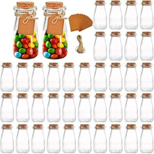 ufrount 3.4oz mini yogurt mason jar,small glass decorative bottles with cork lids,set of 40,great for wedding favor,diy projects