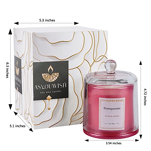 ASYOUWISH Aromatherapy Candles Gift Set for Women, Pomegranate Fragrance, Soy Wax Candles for Home, Holiday Candles Gift, Aromatherapy Candle for Women, 5.29oz 40 Hours Burning, Home Fragrance