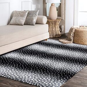 jonathan y saf100a-8 antelope modern animal indoor area-rug casual contemporary striped easy-cleaning bedroom kitchen living room non shedding, 8 x 10, black/cream