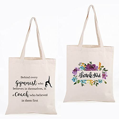 WCGXKO Gymnast Coach Gift Behind Every Gymnast Who Believes Themselves Is A Coach Who Believed In Them First (Gymnast Coach tote)