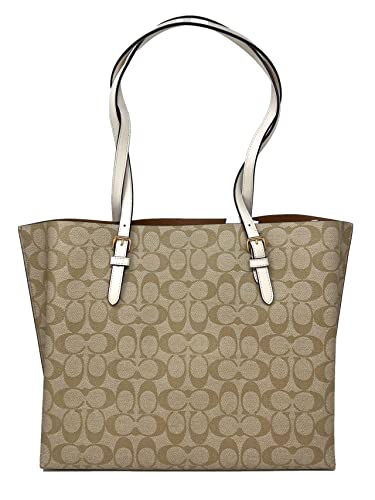 COACH MOLLIE TOTE IN SIGNATURE CANVAS, 1665, KHAIKI CHALK