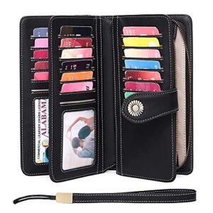 FALAN MULE Women's Wallet Genuine Leather RFID Blocking Large Capacity Trifold Ladies Wallet