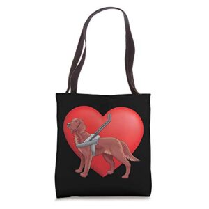 blind guide dog love tote bag