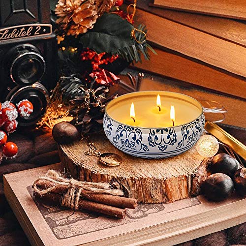 3 Packs Large Citronella Candles Outdoor and Indoor, 13.5oz 3-Wick Soy Wax Portable Travel Tin Candle for Home Garden Patio Yard Balcony and Summer Gift