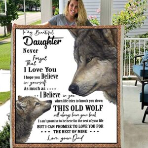 maylian father-daughter love blanket | inspirational message | cozy fleece | warm & comforting for daughters | various sizes