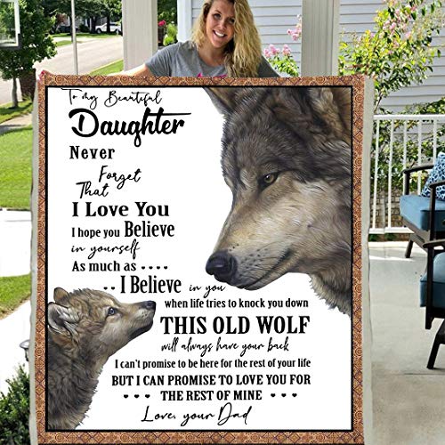 Maylian Father-Daughter Love Blanket | Inspirational Message | Cozy Fleece | Warm & Comforting for Daughters | Various Sizes