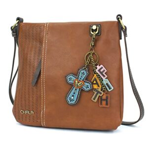 chala lasercut crossbody – charms cross+faith – brown