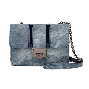 ROYALFAIR Small Denim Blue Women Purse Clutch Retro Small Shoulder Bag for Teenager girls Color Contrast Handbag (Denim Blue)