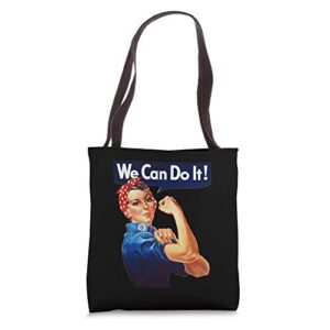 rosie the riveter poster we can do it feminist retro tote bag