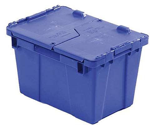 Attached Lid Container,0.6 cu. ft,Blue