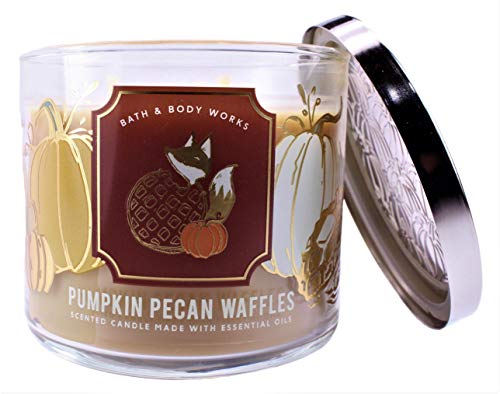 White Barn Bath and Body Works Pumpkin Pecan Waffles 3 Wick Scented Candle 14.5 Ounce