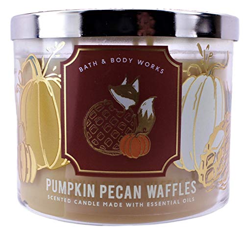 White Barn Bath and Body Works Pumpkin Pecan Waffles 3 Wick Scented Candle 14.5 Ounce