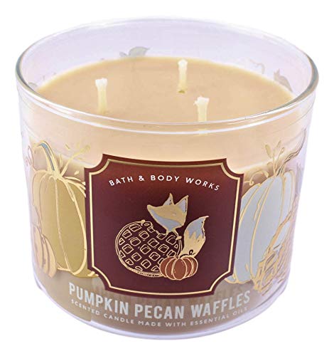 White Barn Bath and Body Works Pumpkin Pecan Waffles 3 Wick Scented Candle 14.5 Ounce