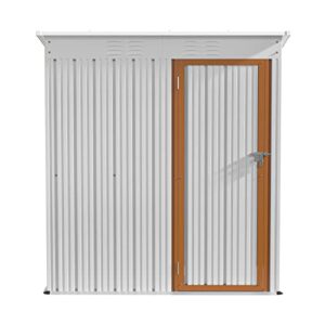 QSSLLC Storage Shed 5FT x 3FT Outdoor Shed with Lockable Door, Shed Kit for Backyard, Patio, Lawn, White