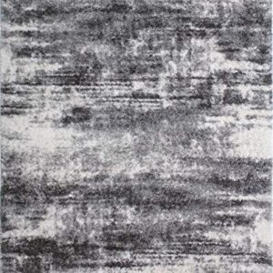 NOORI RUG - Premium & Luxury Imported - Lux Madison Machine Made High Pile Abstract - Rectangle - Charcoal - Grey - 10' x 14', Bedroom, Dining Room