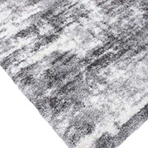 NOORI RUG - Premium & Luxury Imported - Lux Madison Machine Made High Pile Abstract - Rectangle - Charcoal - Grey - 10' x 14', Bedroom, Dining Room