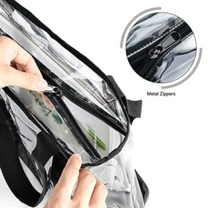 BORMELUN Clear Totes Bag Women - Large Work Transparent Shoulder Handbag Black