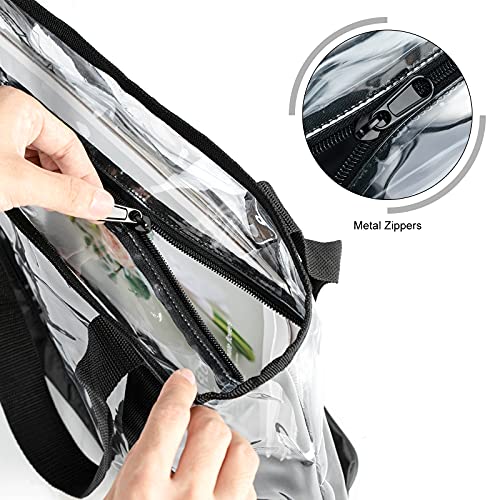 BORMELUN Clear Totes Bag Women - Large Work Transparent Shoulder Handbag Black