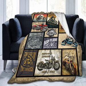 motorcycle gifts for men and women throw blanket for couch sofa bed plush throw fleece blanket soft cozy bedding for kids and adults bedroom 50×40 inch