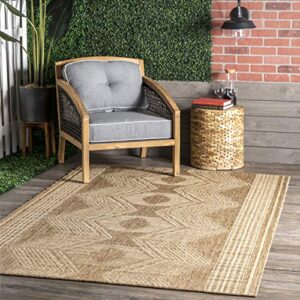 nuloom ranya tribal indoor/outdoor area rug, 8′ x 10′, light brown