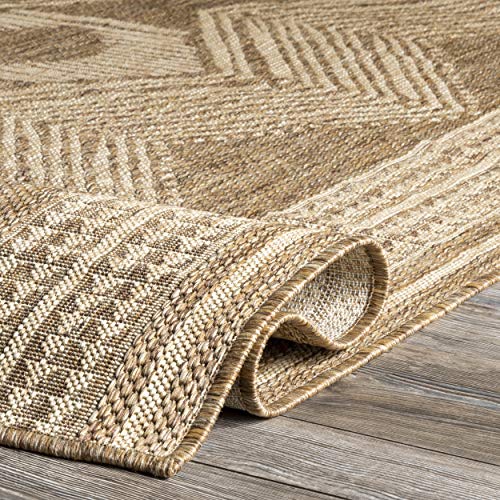 nuLOOM Ranya Tribal Indoor/Outdoor Area Rug, 8' x 10', Light Brown