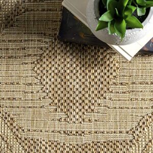 nuLOOM Ranya Tribal Indoor/Outdoor Area Rug, 8' x 10', Light Brown